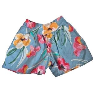 Tea Collection Floral Linen Culottes Shorts Linen Blend